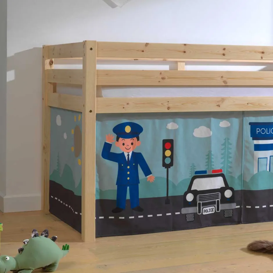 Kinder Wohnen Kinderzimmer Polizei Hochbett aus Massivholz - Udines