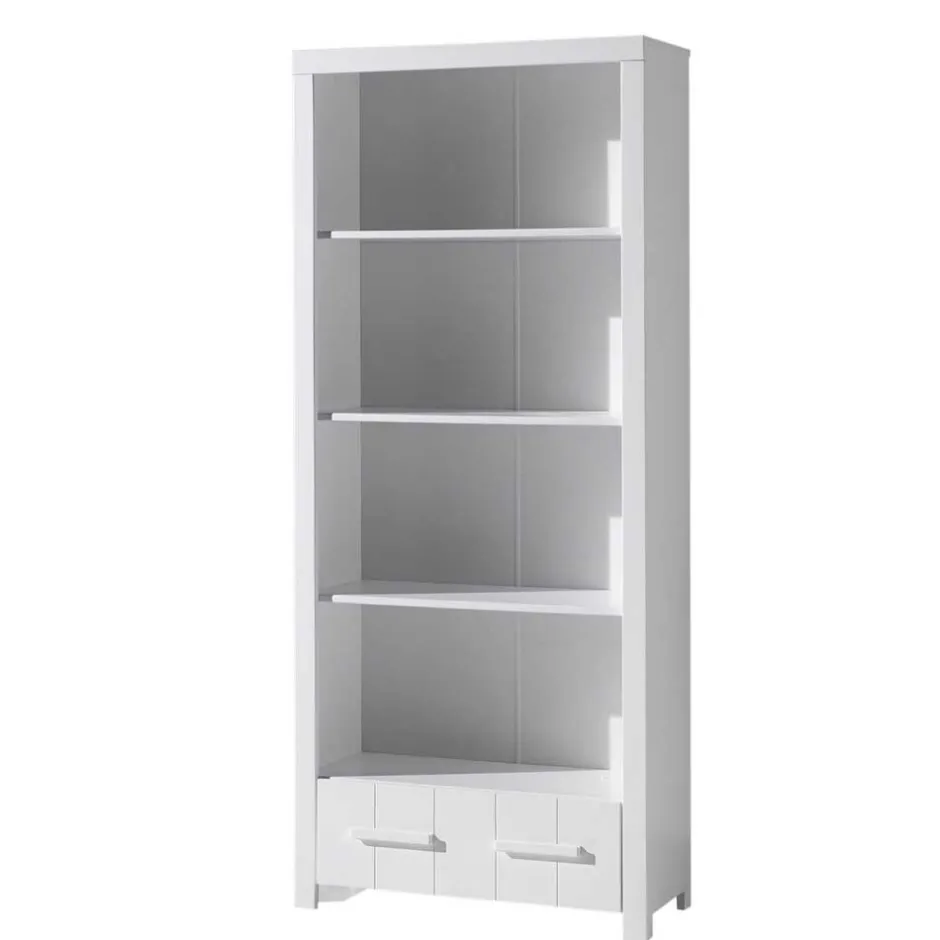 Kinder Wohnen Kinderzimmer Regal in Weiß mit Rückwand - Ellen