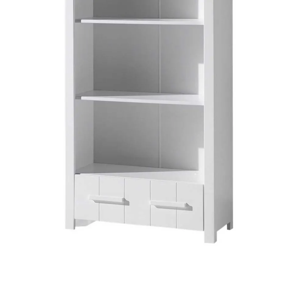 Kinder Wohnen Kinderzimmer Regal in Weiß mit Rückwand - Ellen