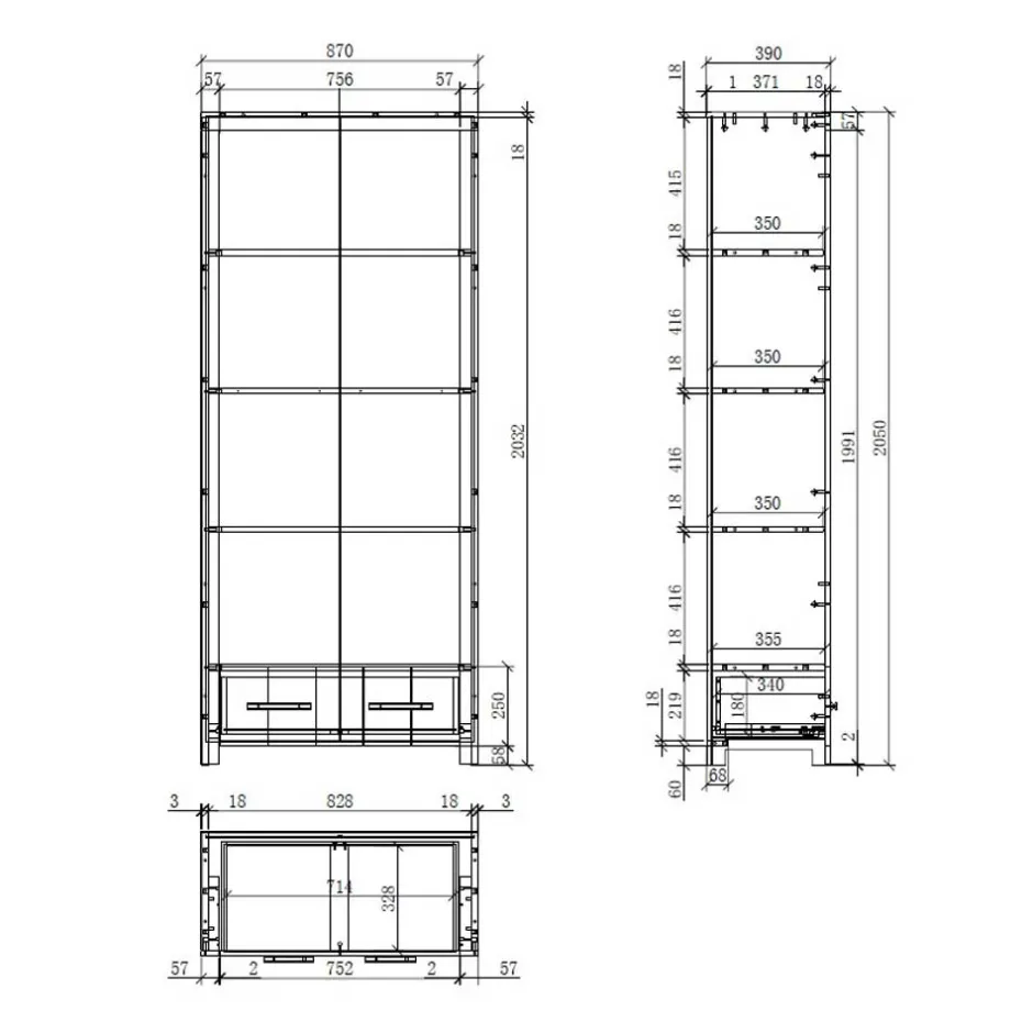 Kinder Wohnen Kinderzimmer Regal in Weiß mit Rückwand - Ellen