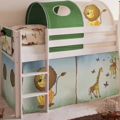 Kinderzimmer Safari Hochbett mit Rutsche - Zaruto^Wohnen Discount