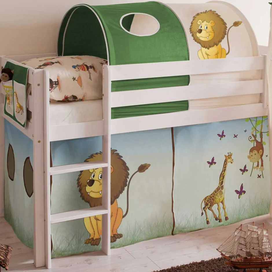 Kinderzimmer Safari Hochbett mit Rutsche - Zaruto^Wohnen Discount