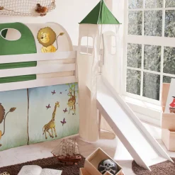 Kinderzimmer Safari Hochbett mit Rutsche - Zaruto^Wohnen Discount