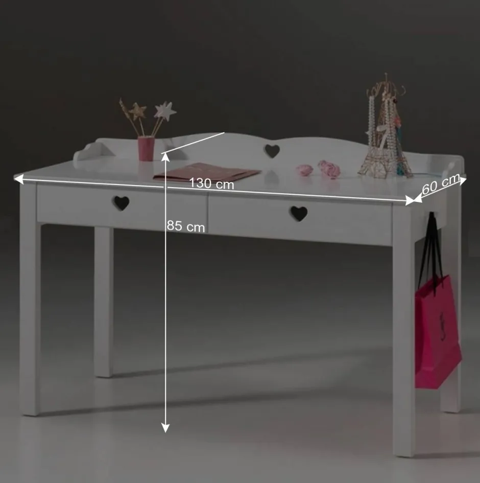 Kinderzimmer Schreibtisch Grandory in Weiß lackiert^Wohnen Sale