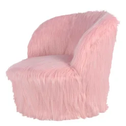 Kinder Wohnen Kinderzimmer Sessel in Rosa Kunstfellbezug - Leonid