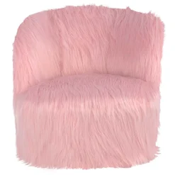 Kinder Wohnen Kinderzimmer Sessel in Rosa Kunstfellbezug - Leonid