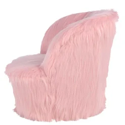 Kinder Wohnen Kinderzimmer Sessel in Rosa Kunstfellbezug - Leonid