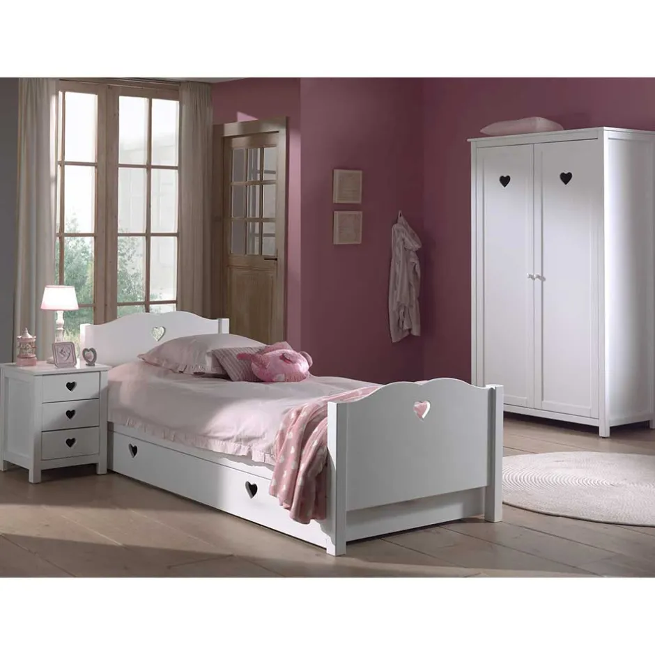 Kinder Wohnen Kinderzimmer-Einrichtung mit Herz - Grandory (dreiteilig)