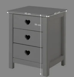 Kinder Wohnen Kinderzimmer-Einrichtung mit Herz - Grandory (dreiteilig)