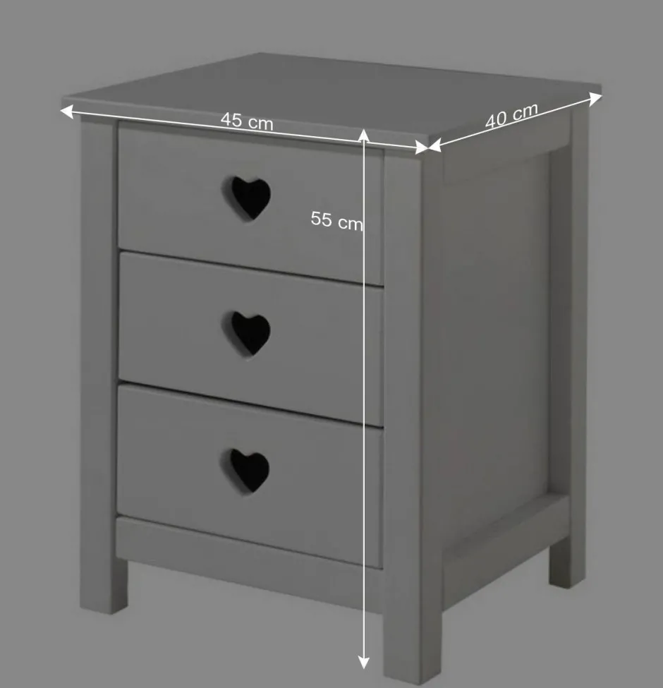 Kinder Wohnen Kinderzimmer-Einrichtung mit Herz - Grandory (dreiteilig)