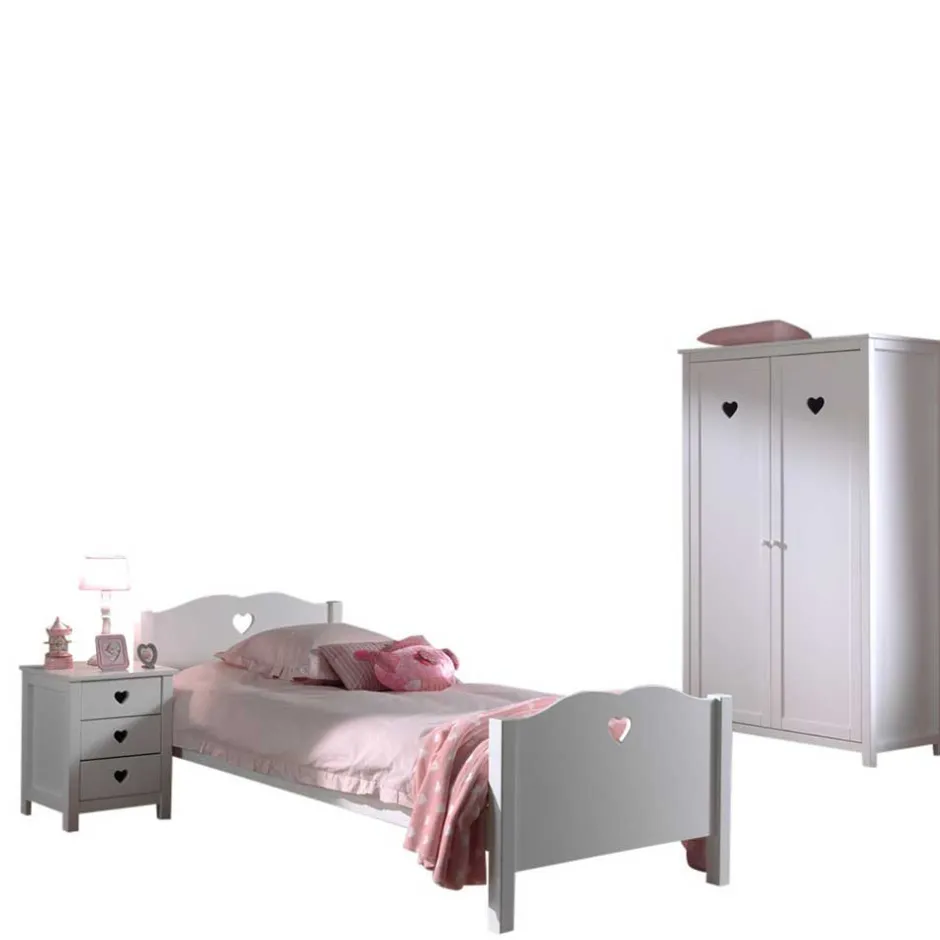 Kinder Wohnen Kinderzimmer-Einrichtung mit Herz - Grandory (dreiteilig)