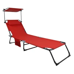 Klappbare Balkonliege in Rot und Schwarz - Haikira^Wohnen Best