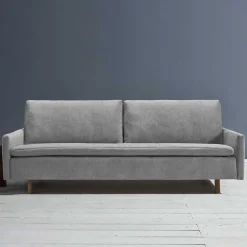 Klappcouch aus Microvelours in Grau - Trango^Wohnen Outlet