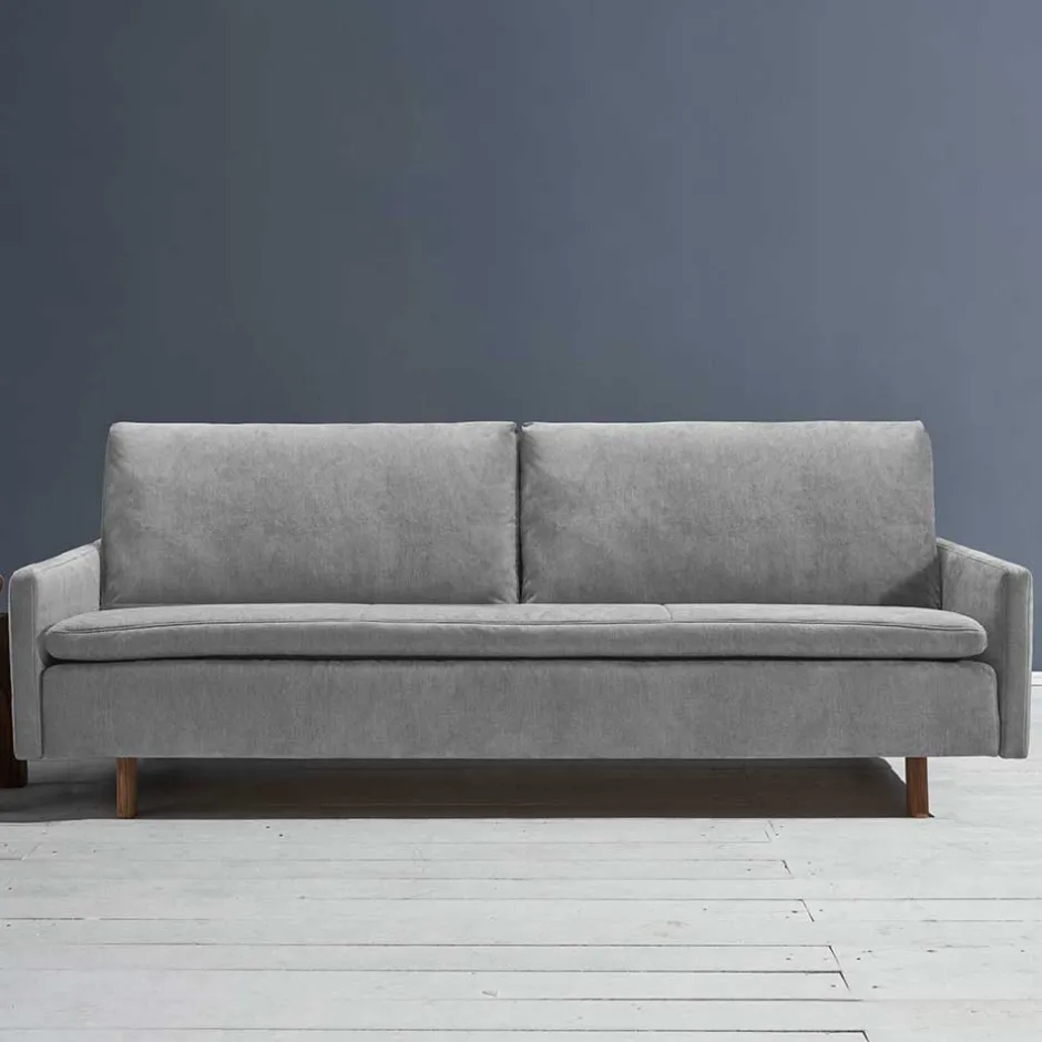 Klappcouch aus Microvelours in Grau - Trango^Wohnen Outlet