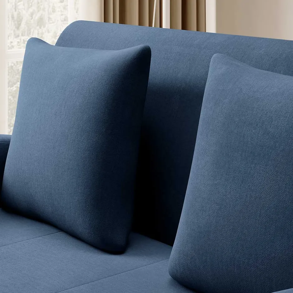 Klappcouch in Dunkelblau Velours - Zessma^Wohnen Sale