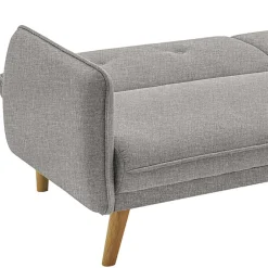 Wohnen Klappcouch in Hellgrau Strukturstoff - Faye