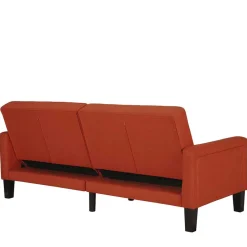 Klappcouch in Ziegel Rot und Braun - Winston^Wohnen