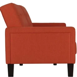 Klappcouch in Ziegel Rot und Braun - Winston^Wohnen