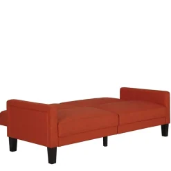 Klappcouch in Ziegel Rot und Braun - Winston^Wohnen