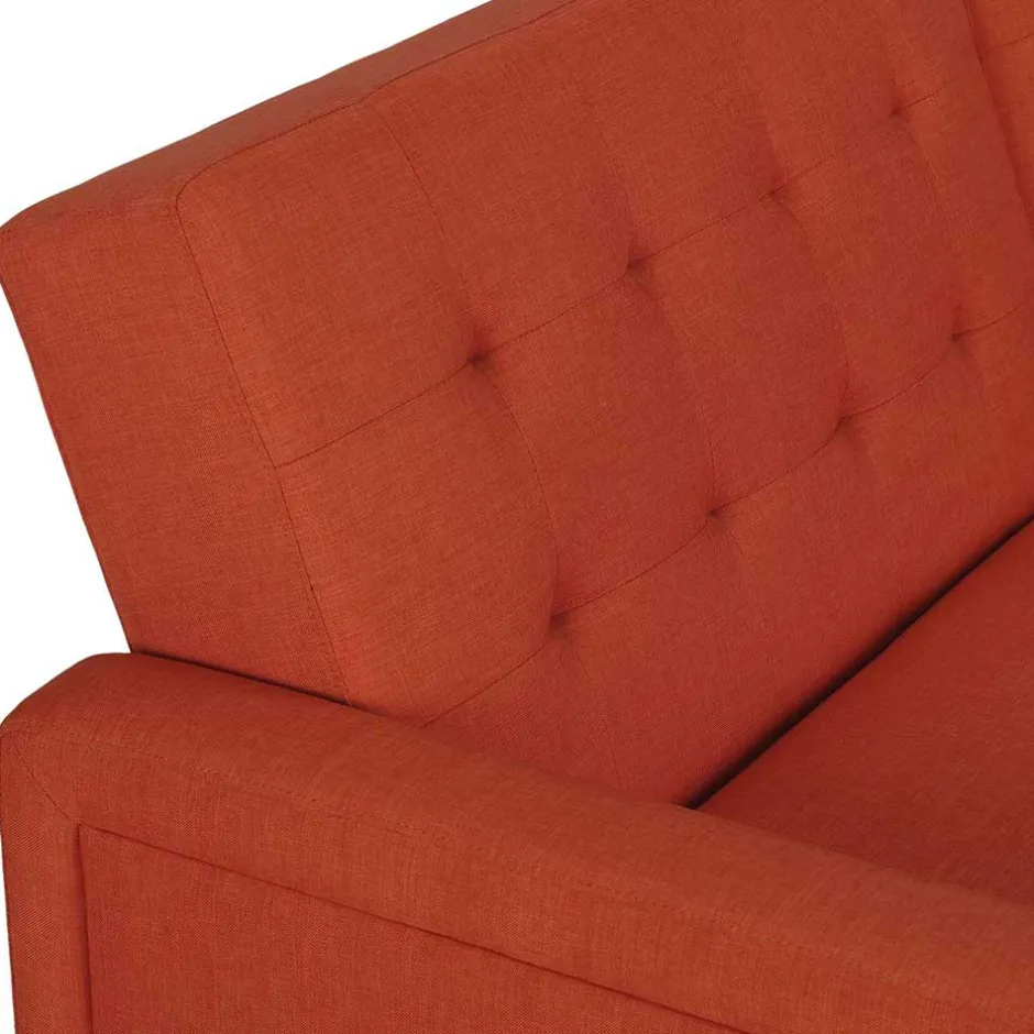 Klappcouch in Ziegel Rot und Braun - Winston^Wohnen