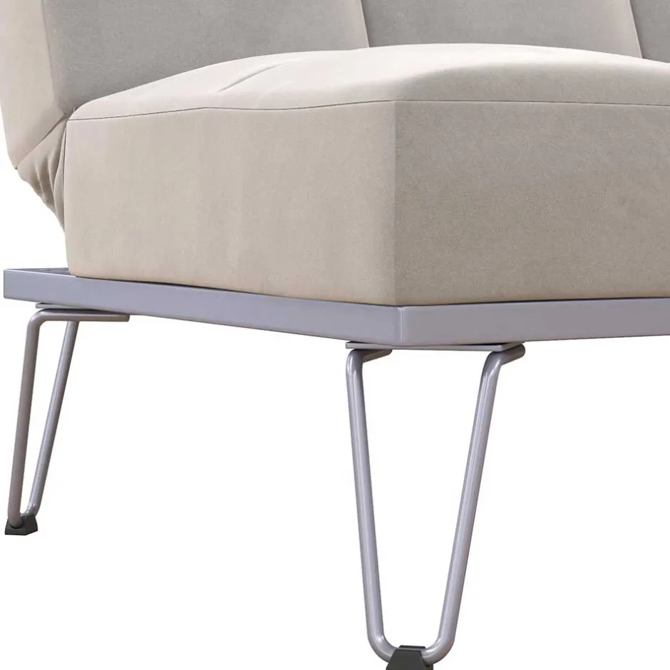 Klappsofa in Hellgrau Samt - Acena^Wohnen Discount