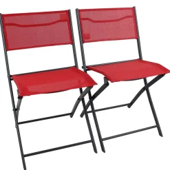 Wohnen Klappstühle in Rot mit Schwarz - Maximilian (2er Set)