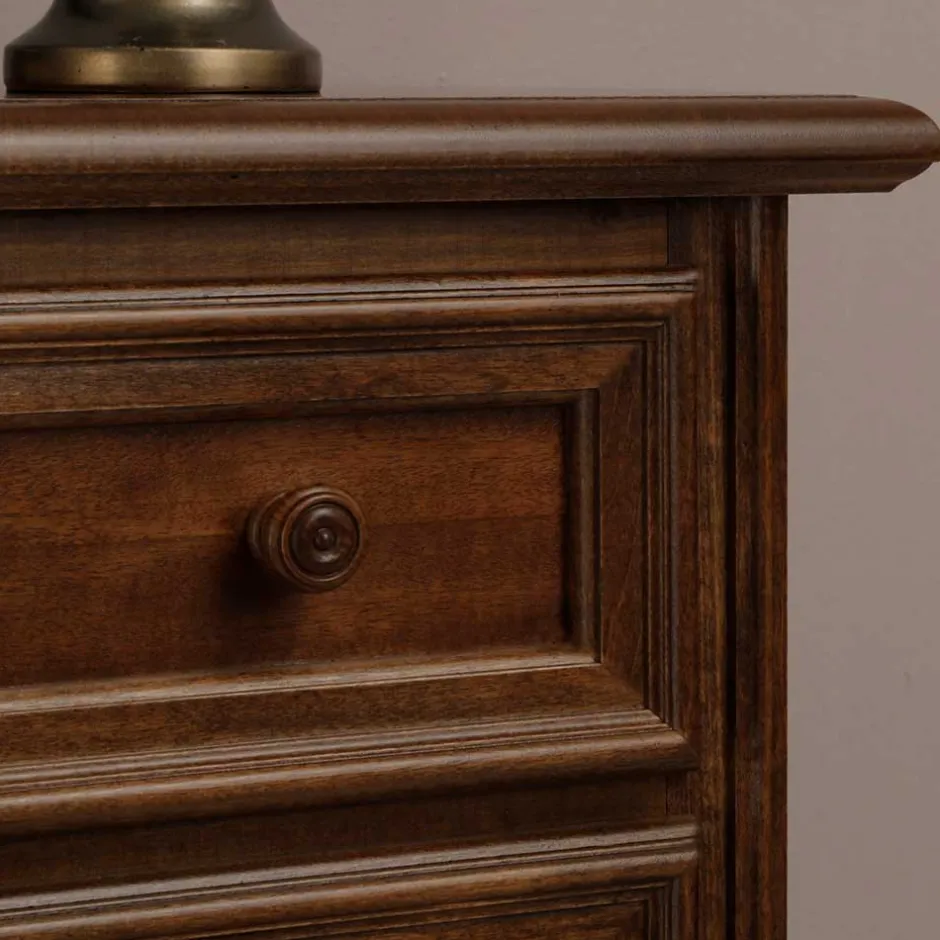 Wohnen Klassisch gestaltete Hochkommode in Walnussfarben - Manicos