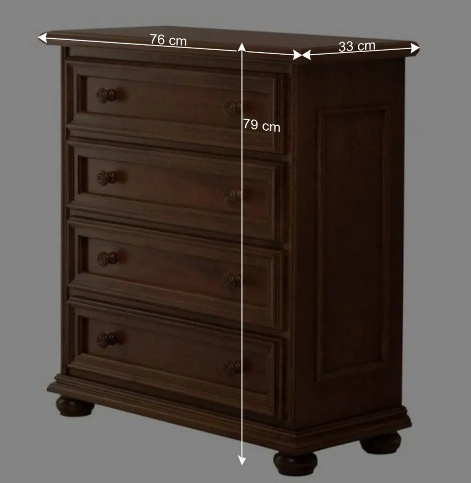 Wohnen Klassisch gestaltete Hochkommode in Walnussfarben - Manicos