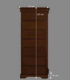 Wohnen Klassisch gestaltete Hochkommode in Nussbaum - Lemerzi