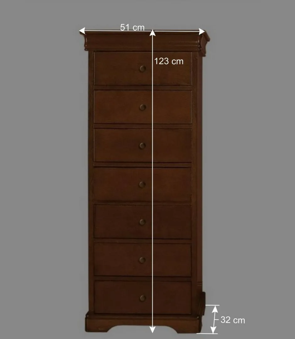 Wohnen Klassisch gestaltete Hochkommode in Nussbaum - Lemerzi