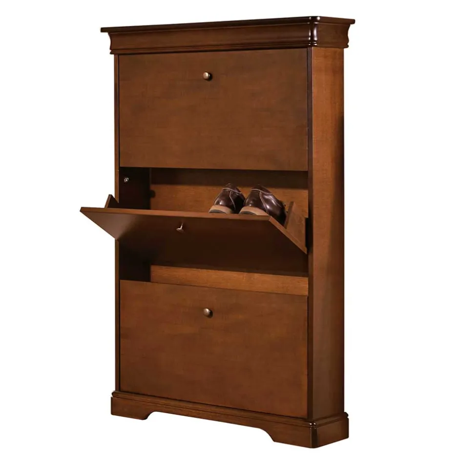 Wohnen Klassisch gestalteter Schuhschrank in Nussbaum - Lemerzi
