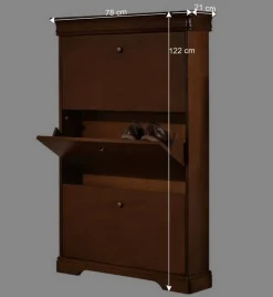 Wohnen Klassisch gestalteter Schuhschrank in Nussbaum - Lemerzi