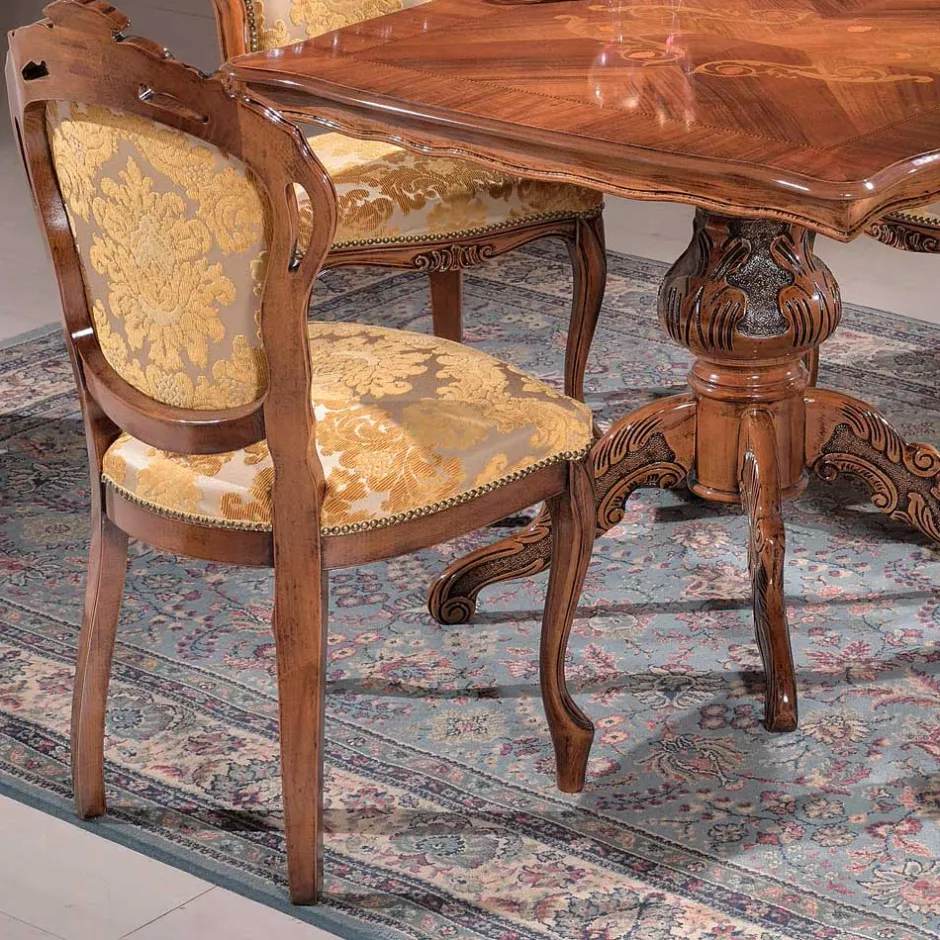 Wohnen Klassische Essgruppe mit Quadrattisch Magari & 4 Polsterstühlen (fünfteilig)