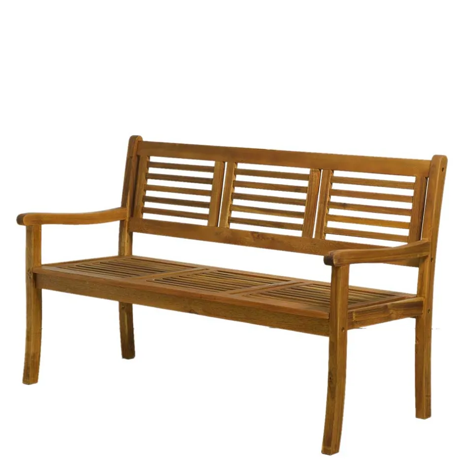 Wohnen Klassische Gartenbank aus Akazie Massivholz - Detroit