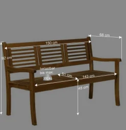 Wohnen Klassische Gartenbank aus Akazie Massivholz - Detroit