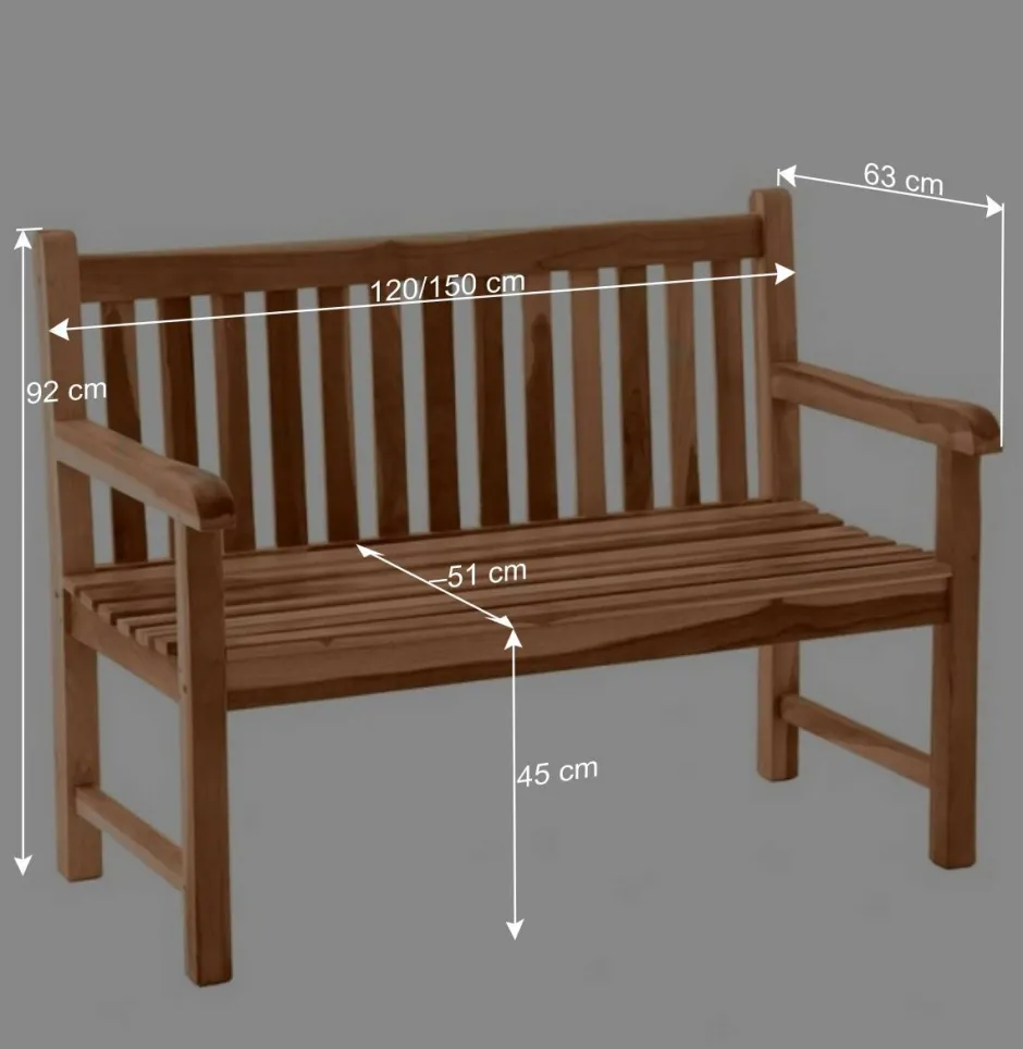 Wohnen Klassische Holz Gartenbank mit Lehnen - Klahuma