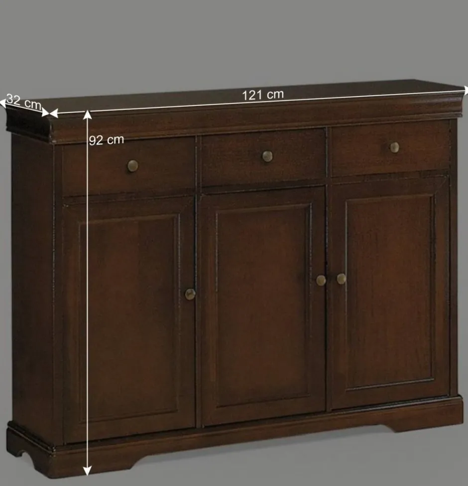 Wohnen Klassische Kombi-Kommode in Nussbaum - Lemerzi