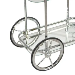 Wohnen Klassischer Servierwagen in Glas & Chrom - Felzon