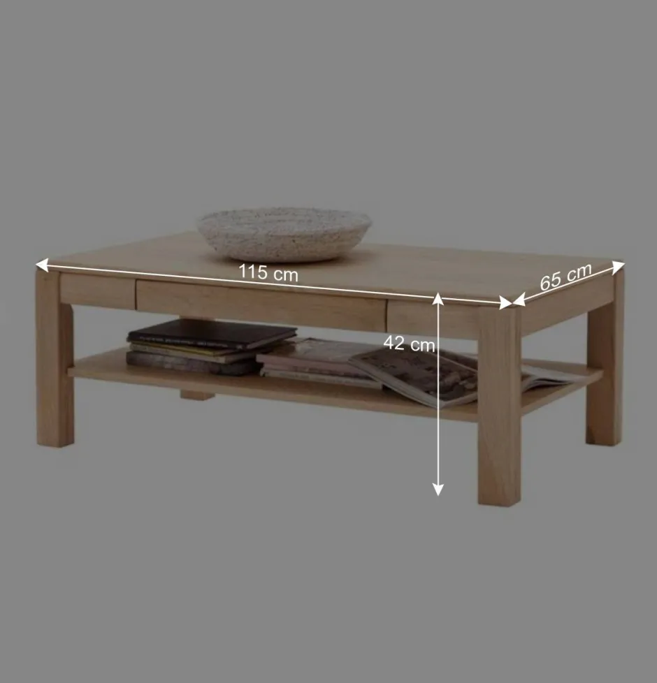 Klassischer Sofatisch in Eiche Bianco - Vernella^Wohnen Sale