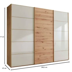 Wohnen Kleiderschrank 250 cm breit mit zwei Höhen - Nikoba