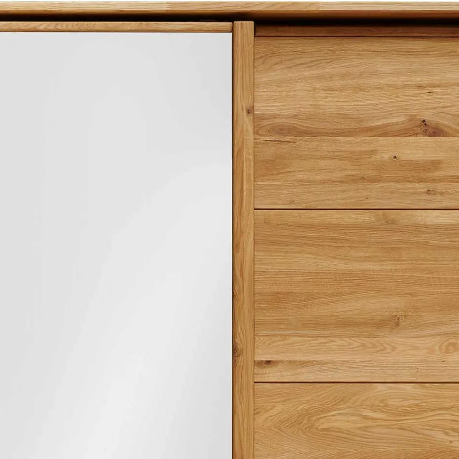 Wohnen Kleiderschrank aus Wildeiche mit Weißglas - Divnoi