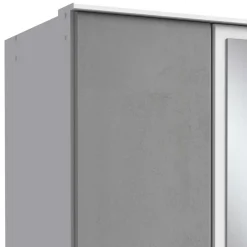 Wohnen Kleiderschrank in Betonoptik Lichtgrau & Weiß - Karimos