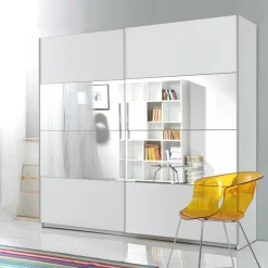 Kleiderschrank mit 2 Schwebetüren in Weiß - Juleste^Wohnen