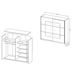 Kleiderschrank mit 2 Schwebetüren in Weiß - Juleste^Wohnen