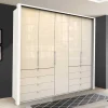 Wohnen Kleiderschrank mit Glasfront in Cremefarben - Zidarie