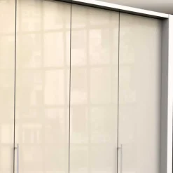 Wohnen Kleiderschrank mit Glasfront in Cremefarben - Zidarie