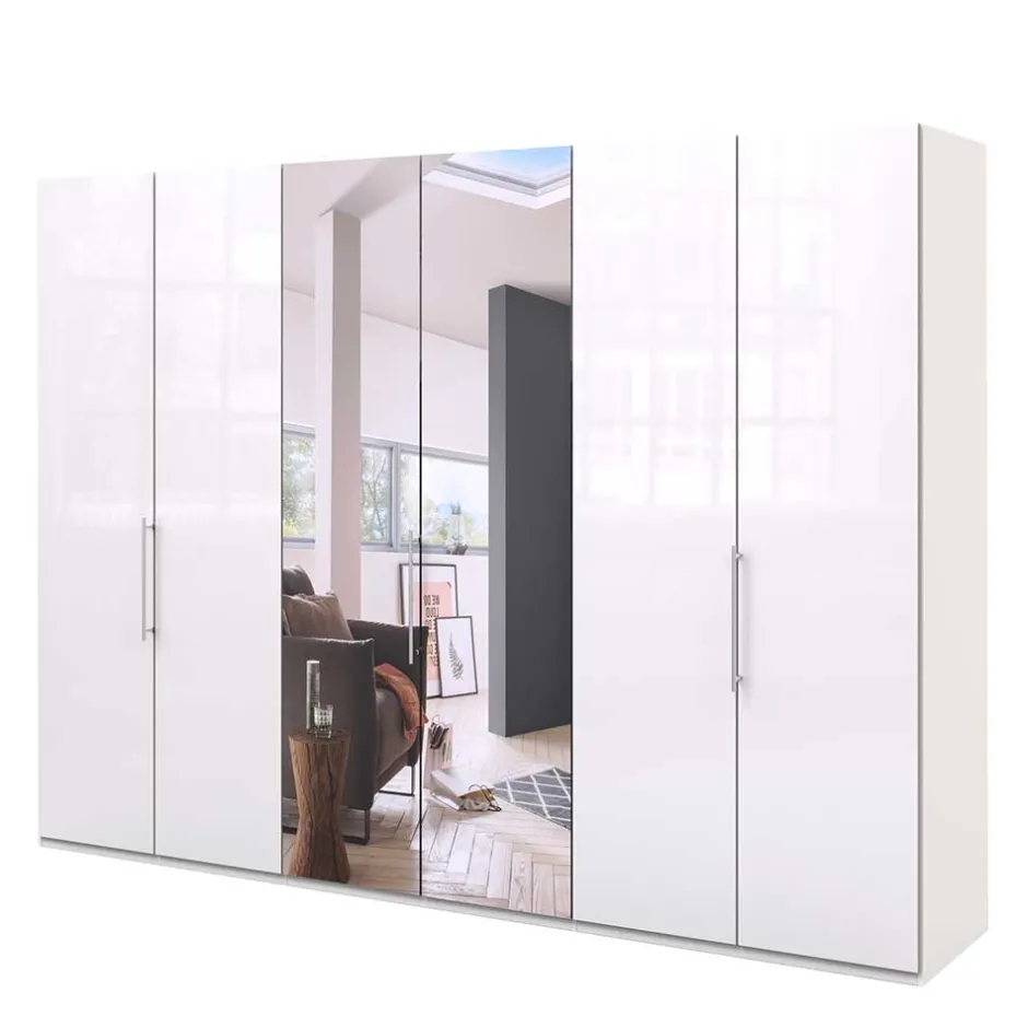 Wohnen Kleiderschrank mit Gleittüren in Weiß - Dolienca