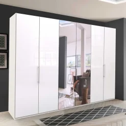 Wohnen Kleiderschrank mit Gleittüren in Weiß - Dolienca