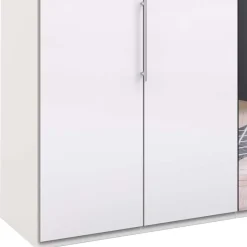 Wohnen Kleiderschrank mit Gleittüren in Weiß - Dolienca