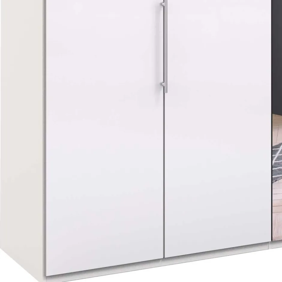 Wohnen Kleiderschrank mit Gleittüren in Weiß - Dolienca